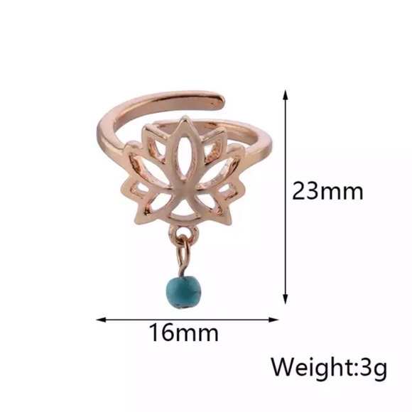 3/$30 Gold Lotus & Bead Toe Ring - Picture 5 of 6